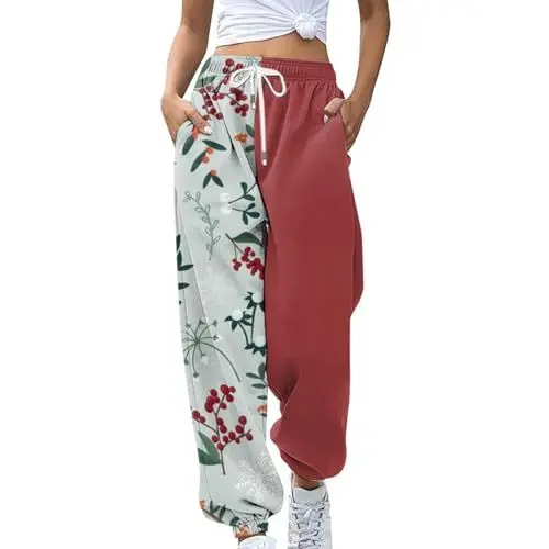 Produktbild: AQ899 wasserdichte Jacke Für Damen Lose Pailletten Blumen Casual Hosen Seitentaschen Kordelzug Casual Hosen Kordelzug Casual Hosen Für Damen Mountainbike Hose Damen mit Polster