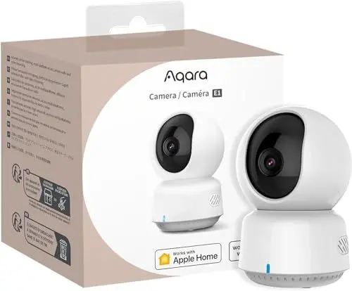 Produktbild: Aqara 2K Innenraum Sicherheit Kamera E1, Schwenken & Neigen, HomeKit Secure Video, Zwei-Wege-Audio, Nachtsicht, Personenverfolgung, Wi-Fi 6, Unterstützt HomeKit, Alexa, Google Home, SmartThings, IFTTT