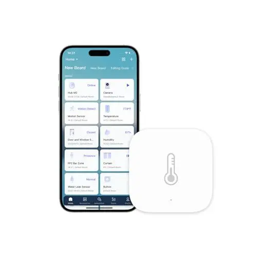 Produktbild: Aqara Temperatur- und Feuchtigkeitssensor, Erfordert Aqara Hub, Zigbee, für Fernüberwachung und Smart Home, Kabelloses Hygrometer-Thermometer, Kompatibel mit Apple HomeKit, Alexa, IFTTT