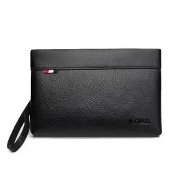 Produktbild: A-QMZL Handgelenktasche für Herren Handgelenk Handtasche Handgelenktasche PU Leder Großraum-Clutch mit Kartenfach Brieftasche Business Freizeit Bürohandtasche Geldbörsentasche für Männer (schwarz1)