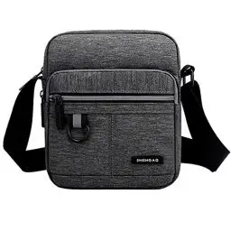 Produktbild: A-QMZL Umhängetasche Brusttasche Herren Crossbody Schultertasche Handytasche Messenger Bag Herrentasche Shulder Bag Kleine Schultertasche aus Segeltuch (grau)