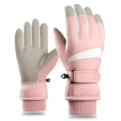 Produktbild: A-QMZL Winterhandschuhe wasserdichte Warme Skihandschuhe Damen Thermohandschuhe Winddichte Touchscreen-Handschuhe verdickter Kälteschutz Handschuhe zum Skifahren Laufen Radfahren Motorrad