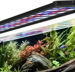 Produktbild: AQQA Aquarium Beleuchtung,Aquarium LED Beleuchtung,Vollspektrum Aquarium Licht with Timer automatisch ein/aus,5 Helligkeitsstufen,mit ausziehbarer Halterung,7 Farben