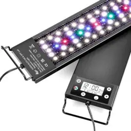 Produktbild: AQQA Aquarium Beleuchtung,Aquarium LED Beleuchtung,Aquarium Licht mit Monitor,Vollspektrum 24/7 Beleuchtungs Zyklus Aquarium Licht mit Eingebautem Timer Dimmer,7 Farben,Waterproof