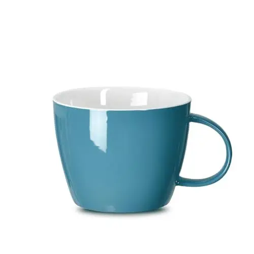 Produktbild: Wasser Blau 900 ml Keramik Jumbo Kaffeebecher Suppenschüssel mit Griff für Suppe, Kaffee, Tee, Eis, Obst, Müsli, Milch, Mokka, Kakao und Glühgetränke, spülmaschinenfest