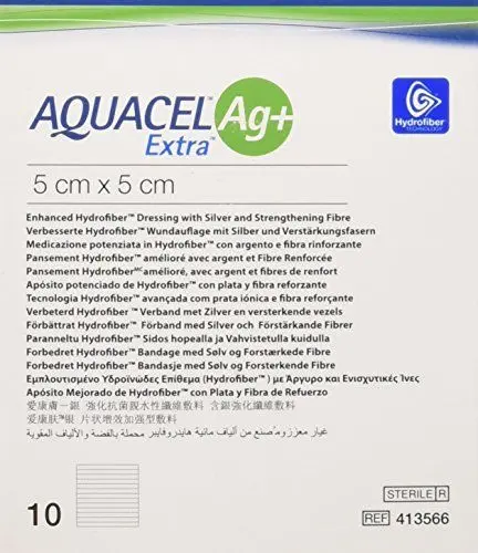 Produktbild: AQUACEL Ag + Extra Quadratische Wundauflagen, 5 x 5 cm