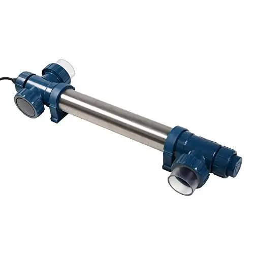Produktbild: AquaForte Midi Power UVC 75 Watt, kurze Lampen und Edelstahlgehäuse, maximaler Durchfluss von 20m3 pro Stunde, für einen klaren Teich mit gesunden Fischen ohne Chemikalien