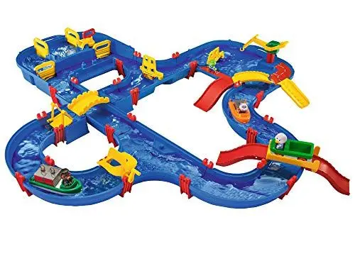 Produktbild: AquaPlay - AmphieWorld - 145x156 cm große Wasserbahn, inklusive 79 Teilen, Spieleset inklusive 2 Boote, Amphibienauto und 3 Spielfiguren, für Kinder ab 3 Jahren