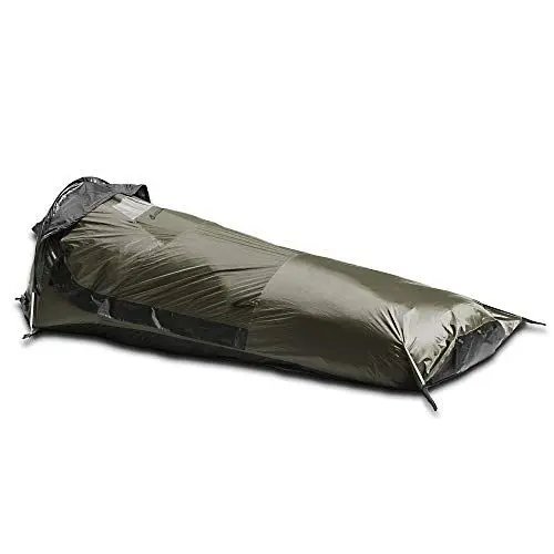Produktbild: AquaQuest Hideaway Bivy Stealth – Kompaktes EIN-Stangen-Zelt, wasserdicht, atmungsaktiv, mit Moskitonetz, ideal für Jagd, Wandern, Camping, Olivgrün