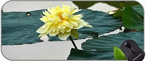 Produktbild: Aquarellblumen Full Desk XXL Extended Gaming Mauspad, Lotus Blumen rutschfeste Gummi Base Mousepad