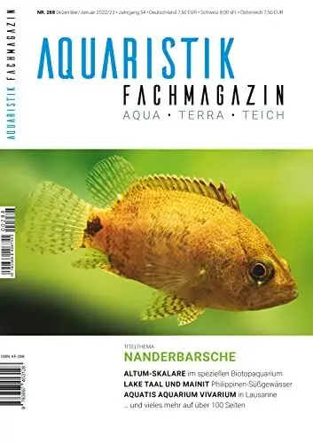 Produktbild: Aquaristik-Fachmagazin, Ausgabe Nr. 288 (Dez. 2022/Januar 2023), Titelthema: NANDERBARSCHE und viele weitere Artikel auf über 100 Seiten