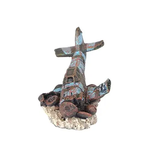Produktbild: Angoily Ornament Aquarium Harz Handwerk Flugzeug Wrack Fisch Tank Landschaft