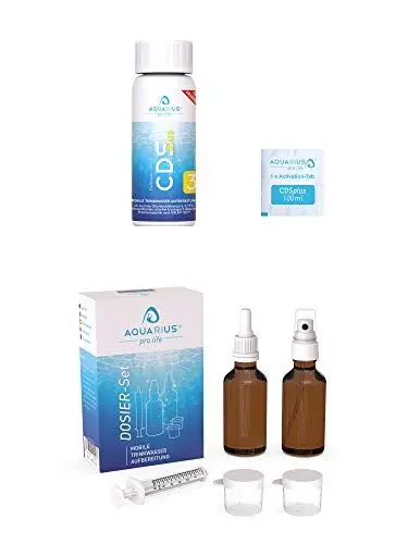 Produktbild: AQUARIUS pro life ® - CDSplus 100 ml + Dosier-Set Bundle I patentierte Chlordioxid Lösung I CDL Tropfen + Pipette & Messbecher I Idealer Belgeiter für Camping & Urlaub I CDL Tropfen I Das Original