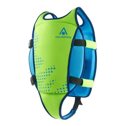 Produktbild: AQUASPHERE Schwimmweste |Schwimmweste für Babys und Kinder, Jungen und Mädchen mit verstellbaren Schnallen & verstellbaren Sicherheitsgurten, Grün, L (3-6Y)