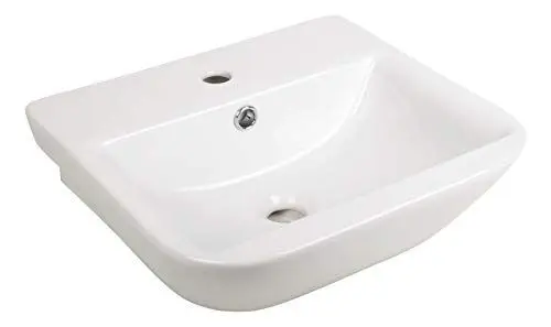 Produktbild: aquaSu® Handwaschbecken leNado, 45 cm breit, kleiner Waschtisch in eckiger Form, Waschbecken in weiß