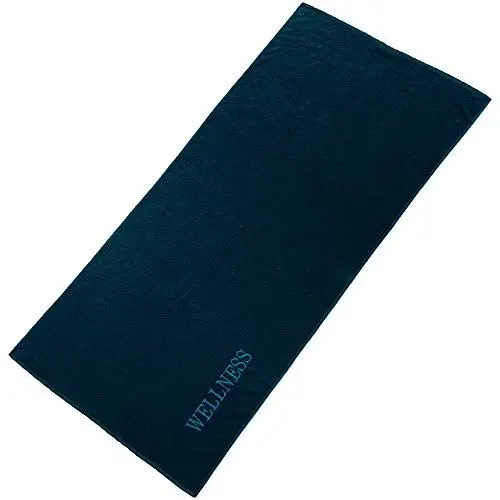 Produktbild: aqua-textil Wellness Saunatuch XXL 90 x 220 cm Uni dunkel blau Baumwolle Frottee Sauna Handtuch Strandtuch