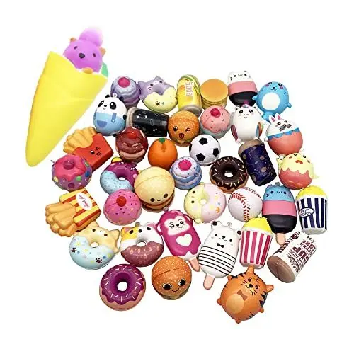 Produktbild: Aqueens 30 Stück Squishies Sets langsam aufsteigend Kawaii niedlich zufälliger Kuchen Brot Panda Brötchen Cartoon Serie Stressabbau Spielzeug Katze Random Squishy Schütteln Sie kleine Drücken