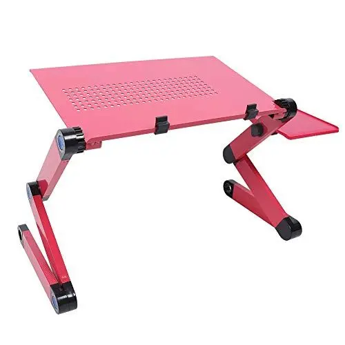 Produktbild: aqxreight Bett-Schreibtisch, Klappbarer Laptop-Tisch, Moderner Stil, Klappbarer Computertisch, Bett, Wärmeableitung, Laptop-Schreibtisch mit Mau für Shalter (Rosenrot)