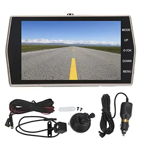 Produktbild: aqxreight Fahrrekorder, Autofahrrekorder DVR 4in IPS-Bildschirm 170 ° Weitwinkel-Doppellinsen 1080P Universal