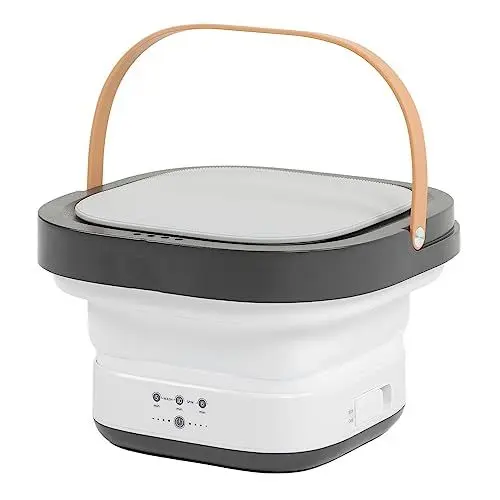 Produktbild: aqxreight Tragbare Mini-Waschmaschine mit Abtropfkorb für Unterwäsche, Socken, Babykleidung, Handtücher, weiß (EU-Stecker)