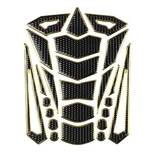 Produktbild: aqxreight - Motorrad-Tankschutz, Universal-Motorrad-Tank-Aufkleber Aufkleber Protector Tank Traction Pad(Schwarzgoldrand)
