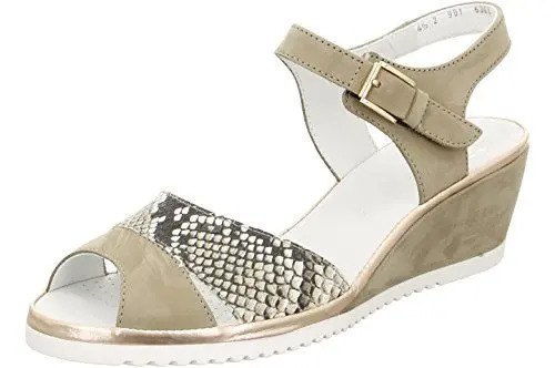 Produktbild: ARA Damen Keilsandalette beige Taupe Leder Größe 37 bis 41 Weite-G, Damen Größen:41, Farben:beige