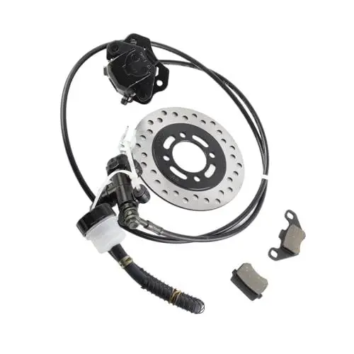 Produktbild: Aramox Hydraulisches Scheibenbremsen-Kit, Scheibenbremsen-Kit Bremsbelag-Scheibenrotor aus Metall für 50 110 125 150 200 250 Dirt Bike Quad ATV Go Kart