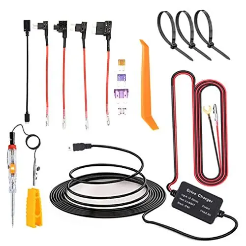 Produktbild: Aramox Radarwarner Hardwire Kit, Auto-Hardwire-Kit Auto-Recorder, Dashcam Hardwire Kit Mini USB Adapter 12V-30V auf 5V Sicher für Mirror Cam GPS Navigator