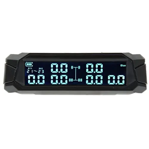 Produktbild: Aramox Reifendrucküberwachung, 6-Rad-LKW-Reifendrucküberwachungssystem Drahtloser Solarstrom-TPMS-Monitor mit 6 Sensoren für Leichte LKW-Wohnmobile