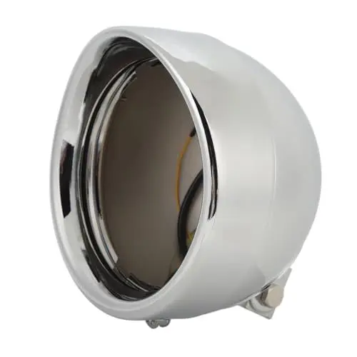 Produktbild: Aramox Rundes 7-Zoll-Scheinwerfergehäuse aus Chrom für Motorräder 67789-91 Eimergehäuse für Scheinwerferbirne