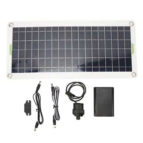 Produktbild: Aramox Solarpanel-Wasserpumpen-Kit, 12 V 19 W 4 DB Geräuscharmes Monokristallines Silizium Solarbetriebene Wasserbrunnen-Generatorpumpe für Zuhause, Auto, Boot, Garten (50W)