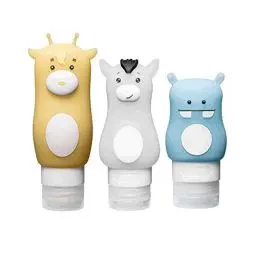 Produktbild: Aranticy 3 Stück Reise Flaschen Set für Toilettenartikel Silikon Nachfüllbare Flüssigkeitsbehälter Auslaufsicher Reiseflasche Behälter mit Verschlusstasche für Shampoo Creme Spülung Körperpflege
