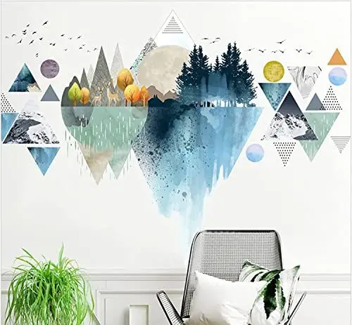 Produktbild: Arawat 2 Set Wandtattoo Abstrakt Wandaufkleber Kinderzimmer Wandsticker Wohnzimmer Sticker Hintergrund Wandbilder Pflanzen Abziehbilder Tropical Wand Deko für Küche Schlafzimmer Bad Flur Fenster Tür