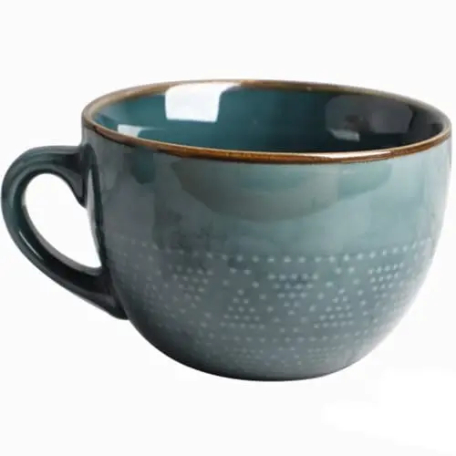 Produktbild: Arawat Große Tasse 700ml Tee Tassen Gross Keramik Cappuccino Tassen Groß Jumbotasse Suppenschüssel mit Henkel Kaffeetasse Groß Müslischalen mit Löffe Kaffee Tee Müsli Becher Tasse Porzellan