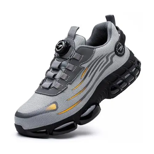 Produktbild: Arbeitsschuhe Herren Damen Sicherheitsschuhe Stahlkappenschuhe Sportlich Atmungsaktiv rutschfeste Safety Shoes Grey 42 EU