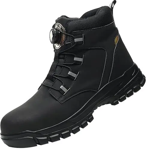 Produktbild: Arbeitsschuhe Sicherheitsschuhe Herren Damen,Wasserfeste Arbeitsschuhe Herren S3 Leicht Anti-Smash Drehknopf Stahlkappenschuhe, Anti-Punktur Arbeit Versicherung Arbeitsstiefel Sicherheitsstiefel Men