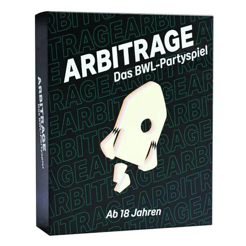 Produktbild: Arbitrage - das BWL Partyspiel | 85 einzigartige Karten, BWL-Studenten und zum Vorglühen | BWL Student Geschenk ab 18 Jahren