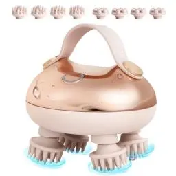 Produktbild: arboleaf Kopfhaut-Massagegerät elektrische Kopfmassage IPX7 wasserdicht mit 8 abnehmbaren Massageköpfen und 3 Massagemodi, handliches Kopfmassagegerät für Entspannung, Tiefenreinigung(rosa)