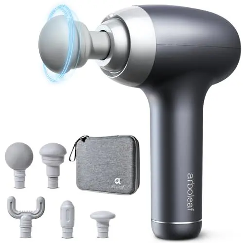 Produktbild: arboleaf Massagepistole Massage gun Tiefengewebe, Muskelmassagepistole zur Schmerzlinderung mit 5 Aufsätzen & 5 Stufen Leistungsstarke Ganzkörper Muskel Massage und Entspannung mit Koffer