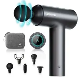 Produktbild: arboleaf Massagepistole Tiefengewebe 10mm Amplitude 60W starke Leistung, Massage Gun LED-Touchscreen mit 6 Massagestufen & 5 Massageköpfen, Muskel Massagegerät USB C Schnellaufladung für Entspannung