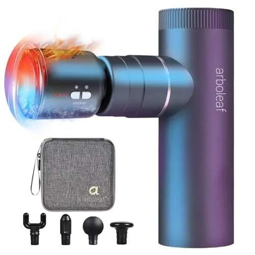 Produktbild: arboleaf Massagepistole mit Wärmefunktion, mini Massage Gun Wärme und Kälte, leichte Muskelpistole 3200 U/min Muscle Gun für Muskelentspannung stark Akku USB-C