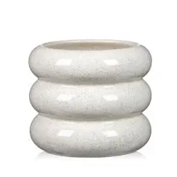 Produktbild: Arborus Keramik Blumentopf 15 cm Bubble Blumentopf Blumenübertopf Wasserdicht Riffel Übertopf Klein Blumenkübel Pflanzkübel Gartentopf mit Entwässerungsloch Vase für Innen Außen Ästhetik Deko