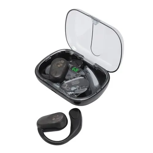 Produktbild: Arc Transparente5.3-Kopfhörer: Sport-Kopfhörer mit Langer Akkulaufzeit, Schnellverbindung und Master-Slave-Umschaltung, LED-Power-Digitalanzeige, Kabellose Open-Ear-Kopfhörer