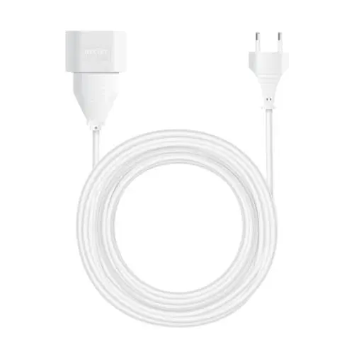 Produktbild: Arcas - Verlängerungskabel 5m mit Steckdosenleiste, Flachstecker & Eurostecker, Verlängerungskabel Flachstecker, Flachstecker Verlängerung, Extension Cord