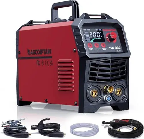 Produktbild: ARCCAPTAIN DC WIG Schweißgerät 200Amper IGBT - Kombi HF-Zündung TIG WIG Schweißgerät mit 200 Ampere und MMA E-Hand, mit Digitale LED Anzeige, Schweißen von Stahl, Edelstahl uvm