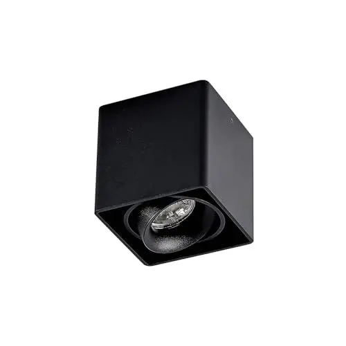 Produktbild: Arcchio Deckenlampe Kubika (Modern) in Schwarz aus Aluminium (1 flammig, GU10) - Deckenleuchte Lampe Flurleuchte