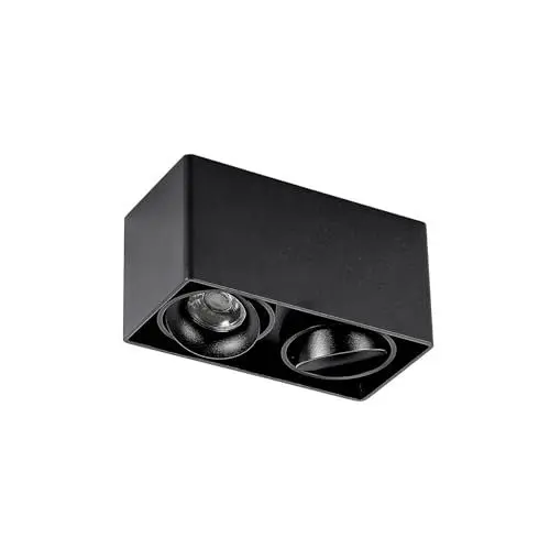 Produktbild: Arcchio Deckenlampe Kubika (Modern) in Schwarz aus Aluminium (2 flammig, GU10) - Deckenleuchte Lampe Flurleuchte
