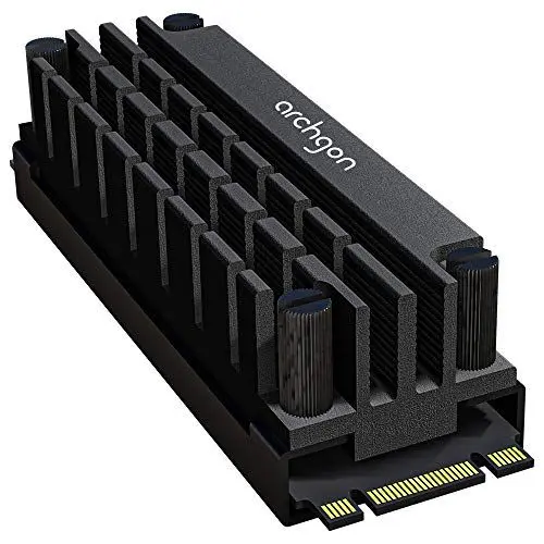 Produktbild: Archgon HS-1110 Kühlkörper für M.2 SSD 2280 PCIe NVMe/SATA Kühler, 20 mm Bauhöhe, Aluminium, 2x Wärmeleitpad, Schrauben Befestigung, passiv, Schwarz