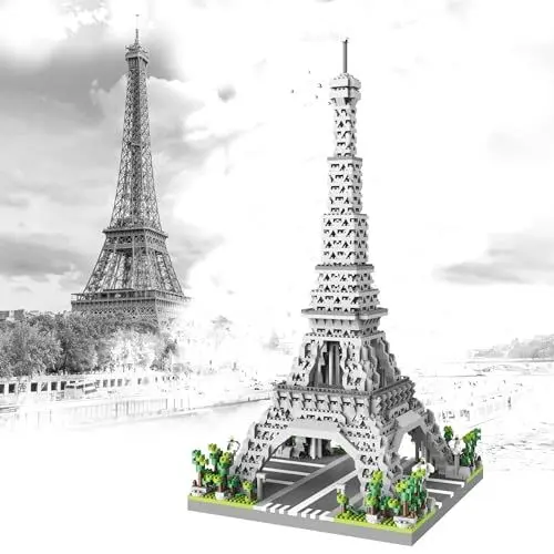 Produktbild: Finger Rock Architecture Paris Eiffelturm Hoch 42cm, Modellbausatz Mikro Klemmbausteine Set 3585 Teile, Schreibtisch Deko Ideen Geschenk Spielzeug für Sammler Erwachsene oder Jugendliche