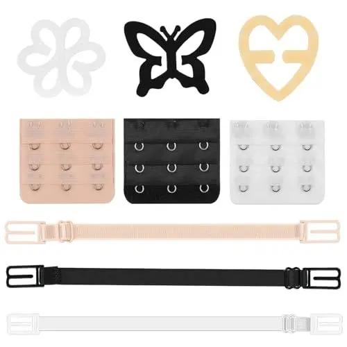 Produktbild: Arcjunys BH Träger Clip Rutschfester BH Clips für BH Träger Rücken BH Verlängerung 3 Haken Verstellbarer Bra Strap Clips BH Klammer Rücken für Damen volle Körbchengröße 9 Stück